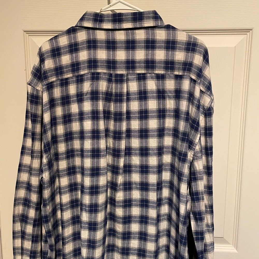 Blue and white brand new flannel. 2X.